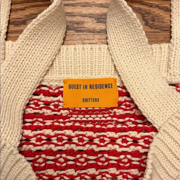Guest in Residence Knitters Red and Cream Knit Tank Top - Picture 3 of 7